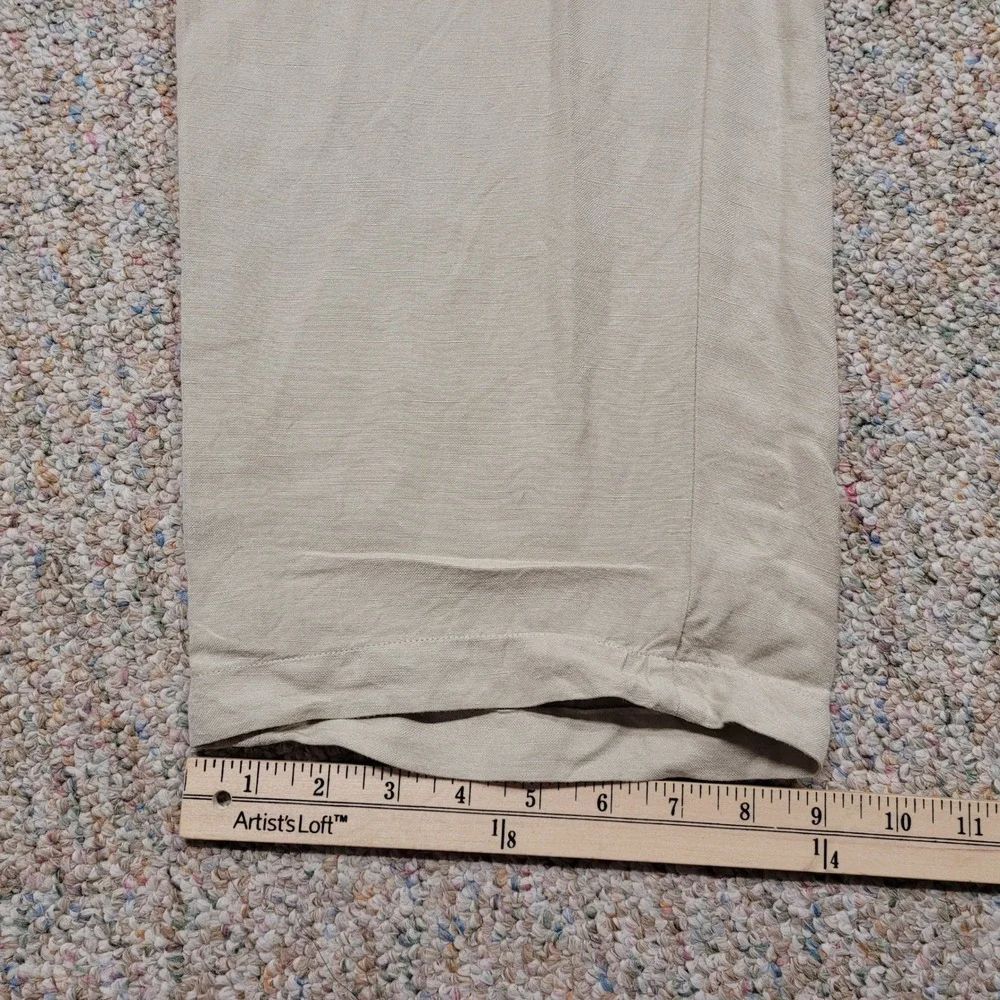 Polo Ralph Lauren Linen Trousers Mens 34x30 Beige Straight Leg Loose Baggy Pants